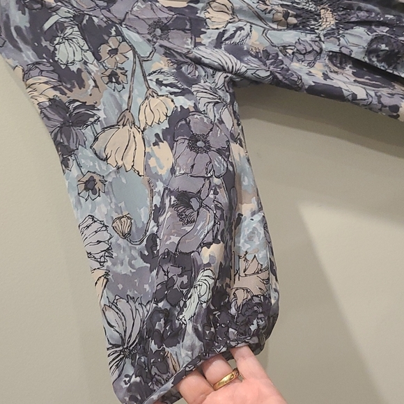 Rebecca Taylor Silk 3/4 sleeve floral print Mini Dress with pockets - Picture 7 of 11